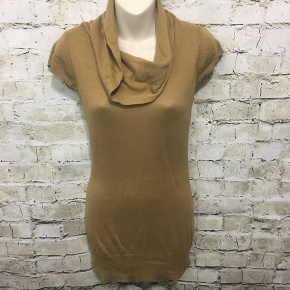 🌻 Mossimo Green Thin Knit Cowl Neck Tunic Top F1 - Picture 1 of 5